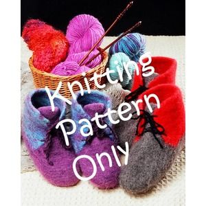 New Fiber Trends AC-13 Felt Boot Slippers Knitting Pattern